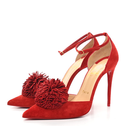 Christian Louboutin Veau Velours Tsarou 100 Pumps 37.5 Flamenco 3 of 7