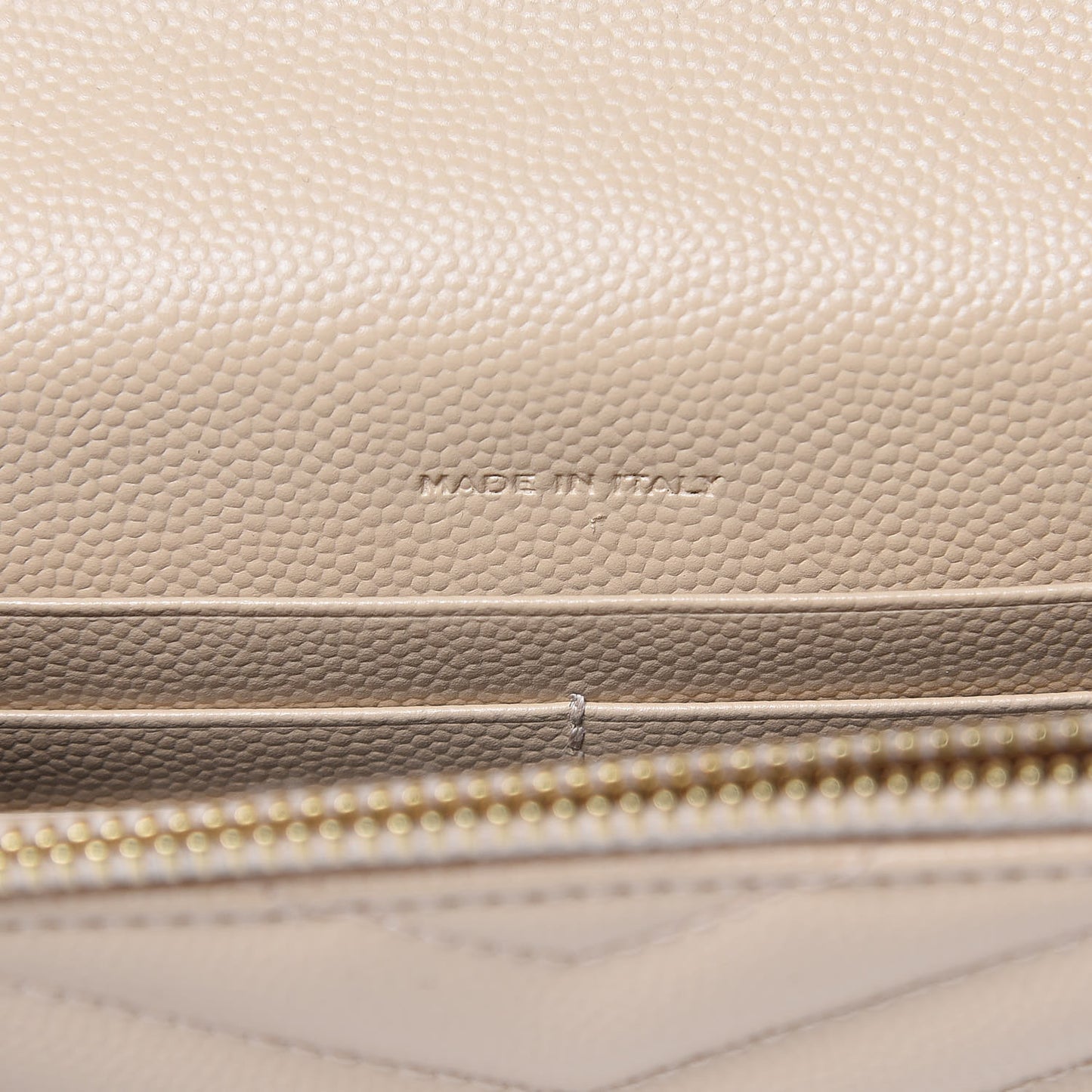Grain De Poudre Matelasse Chevron Monogram Envelope Chain Wallet Nude Powder