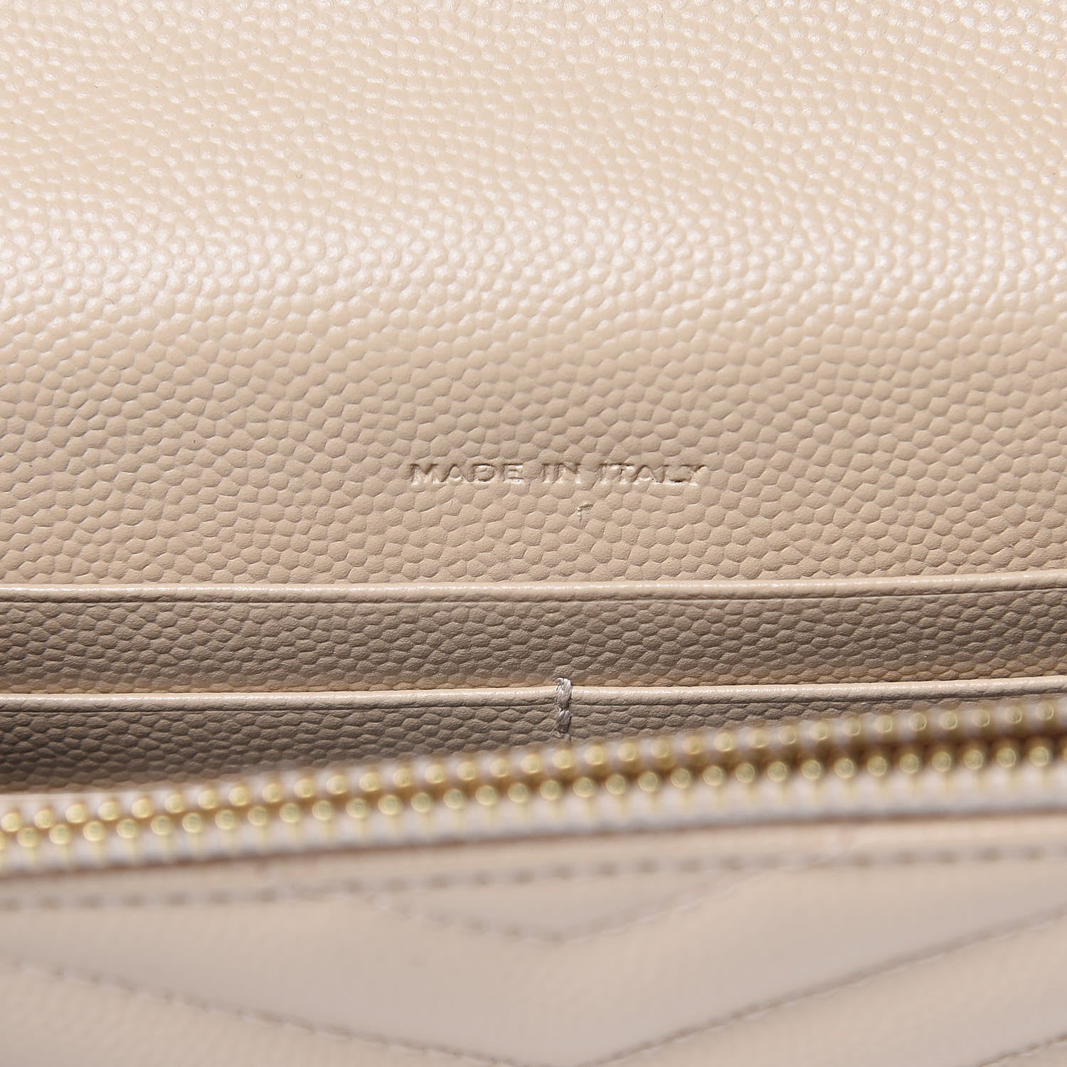 Saint Laurent Grain De Poudre Matelasse Chevron Monogram Envelope Chain Wallet Nude Powder 7 of 13