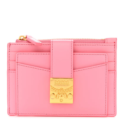 MCM Calfskin Patricia Mini Card Holder Pink 1 of 8