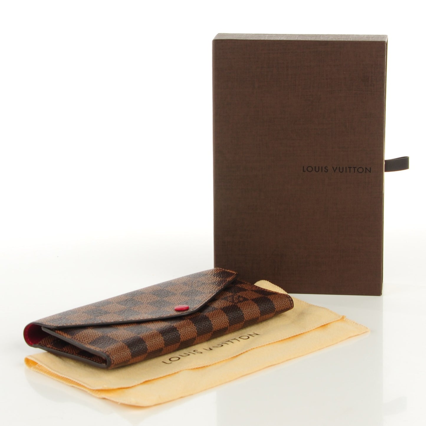 Damier Ebene Josephine Wallet Red