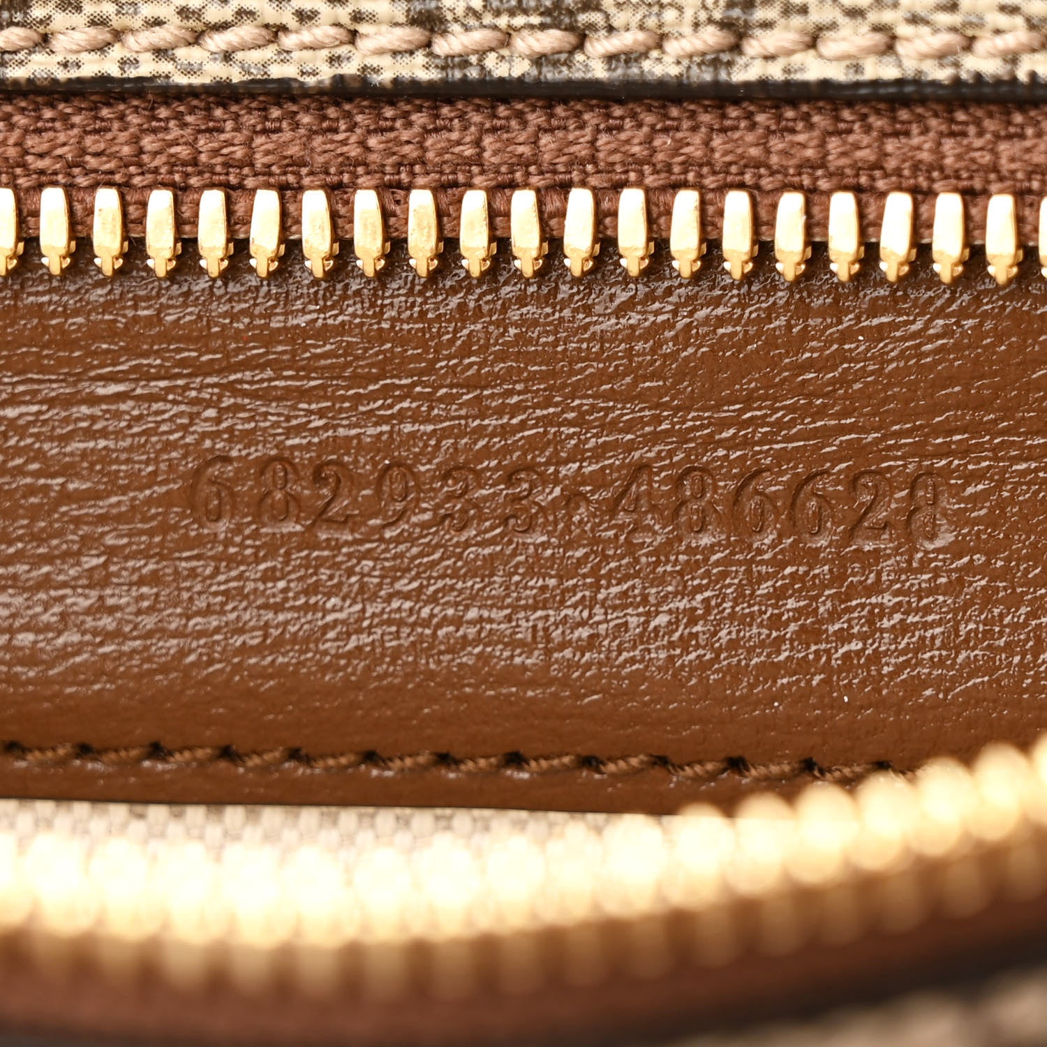 Gucci GG Supreme Monogram Textured Calfskin Retro Interlocking G Belt Bag Beige Ebony Brown Sugar 7 of 10
