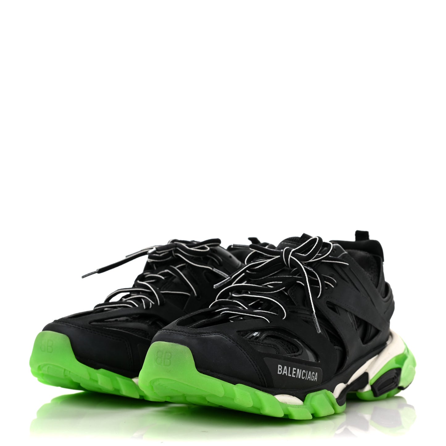 Mesh Nubuck Effect Fabric Glow in the Dark Womens Track Sneakers 40 Black Glow