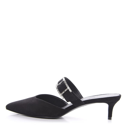 Hermes Suede Goatskin Blink Mule 37 Black 1 of 9