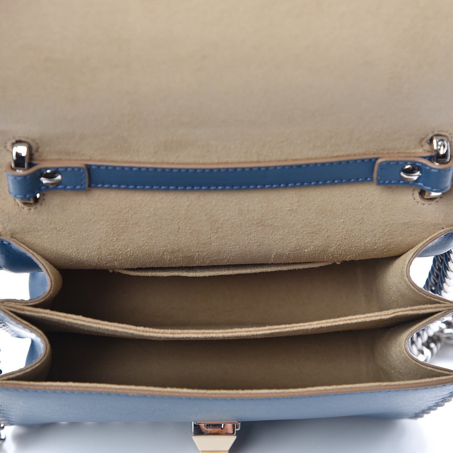 Fendi Vitello Liberty Scalloped Studded Small Kan I Shoulder Bag Balena 7 of 9