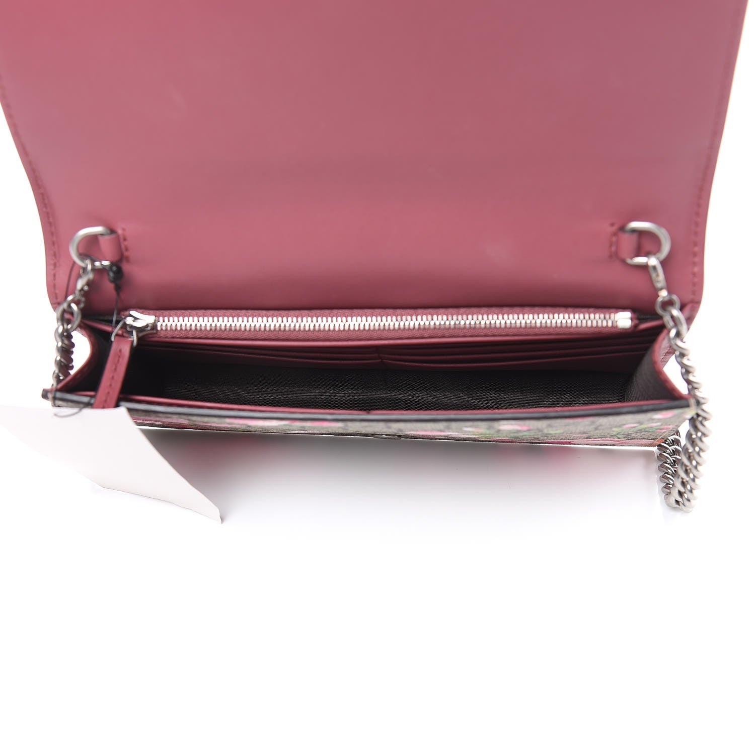 Gucci GG Supreme Monogram Blooms Chain Wallet Beige Multicolor Dry Rose 5 of 10