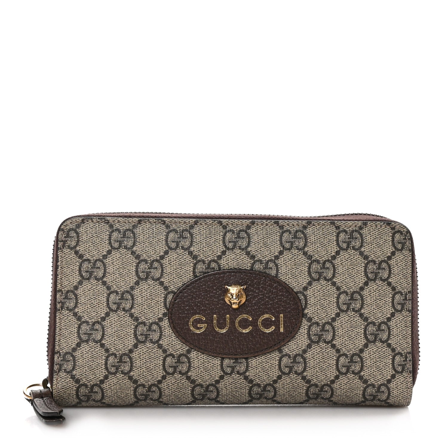 Gucci GG Supreme Monogram Neo Vintage Zip Around Wallet Beige Crop New Acero 1 of 11