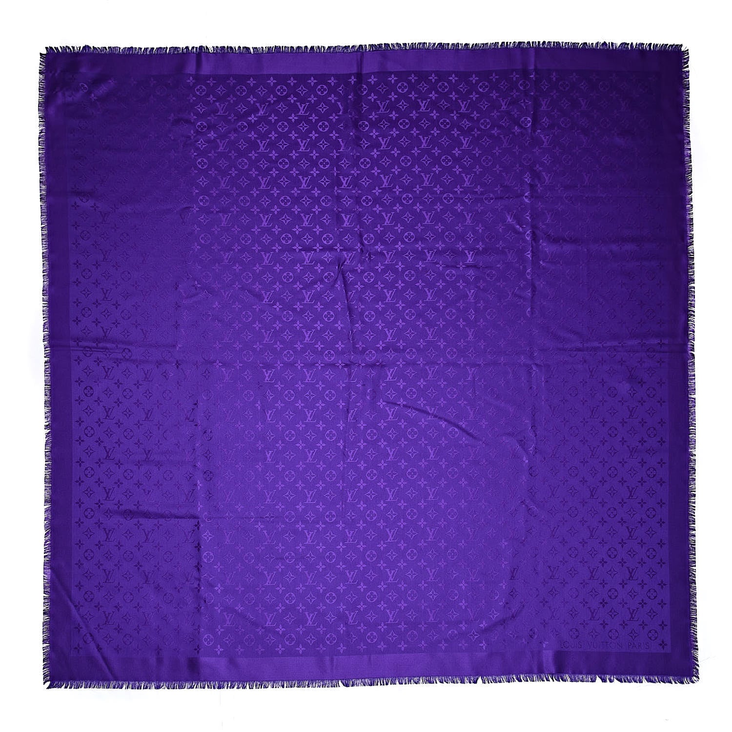 Louis Vuitton Silk Wool Monogram Shawl Cassis 1 of 5