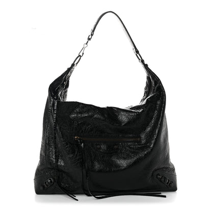 Balenciaga Arena Lambskin Classic Hardware Medium Le City Hobo Bag Black 1 of 10
