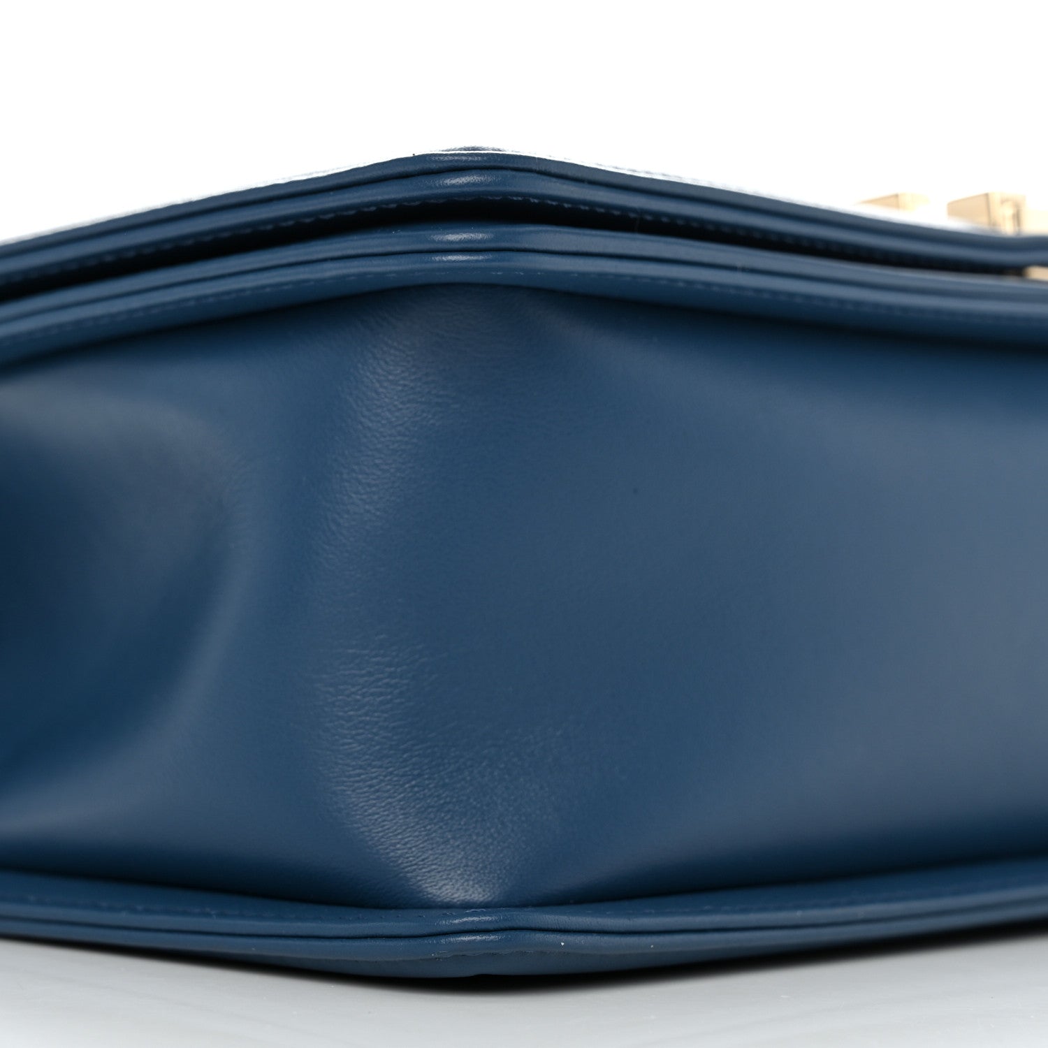 Chanel Calfskin Chevron Quilted Medium Boy Flap Blue 9 of 11