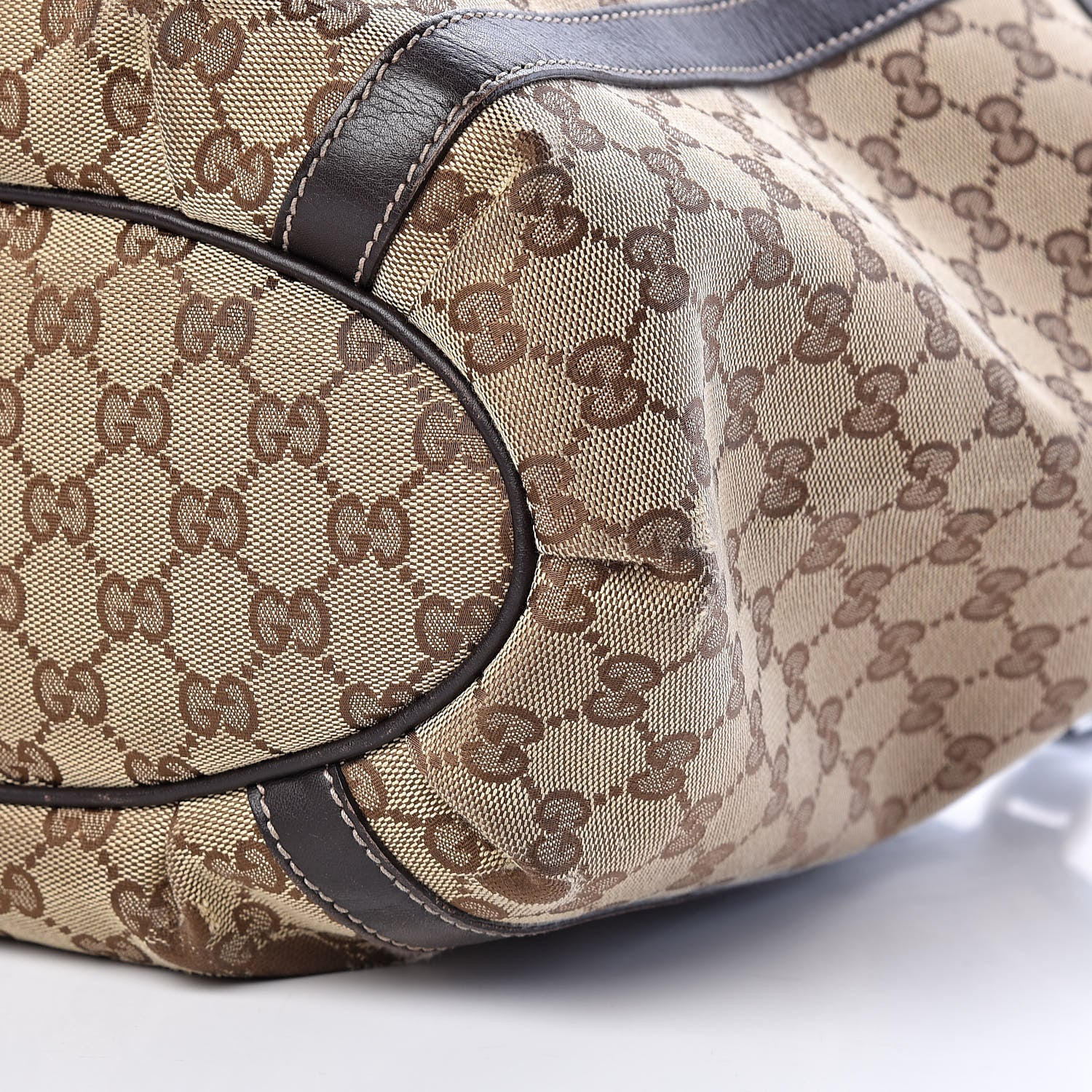 Gucci Monogram Medium D Gold Tote Bag Brown 10 of 15