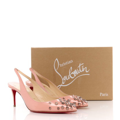 Christian Louboutin Patent Drama Sling 70 Pumps 37.5 Pink Bronze 8 of 8