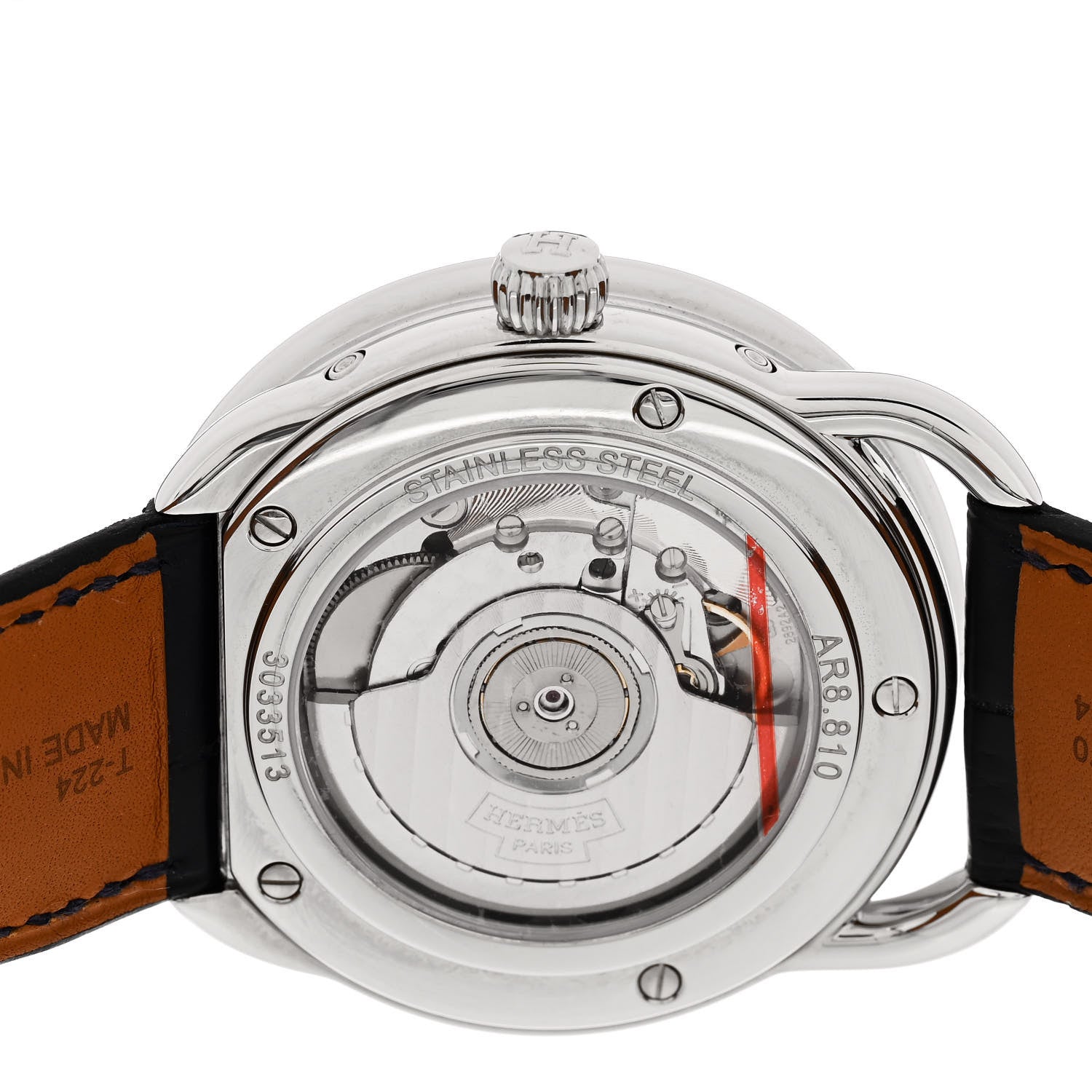 Hermes Stainless Steel Alligator 43mm Arceau Grande Lune Automatic Watch Bleu Abysse 4 of 5