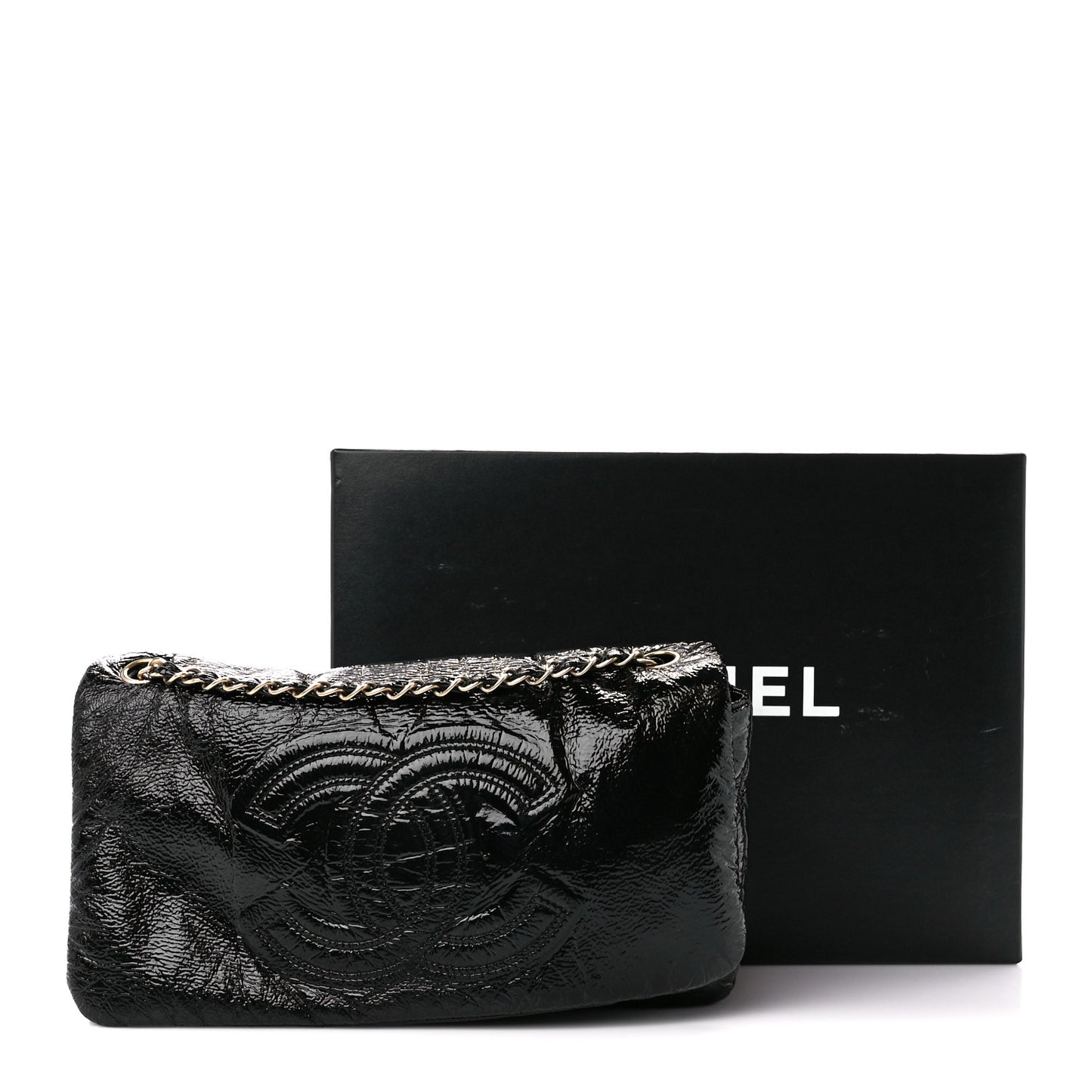 Vinyl Medium Rock and Chain Flap Black