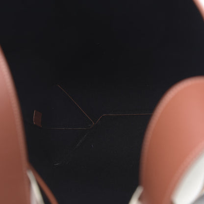 Celine Shiny Smooth Calfskin Felt Zebra Printed Small Twisted Cabas Chalk Brick 5 of 9