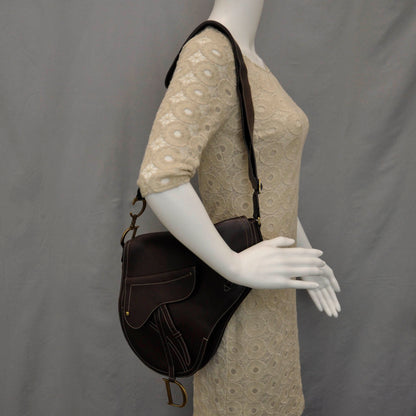 Christian Dior Leather Baudrier Saddle Bag Brown 4 of 12