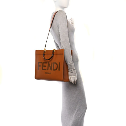 Fendi Vitello King Plexiglass Medium Fendi Sunshine Shopper Tote Cuoio 2 of 9