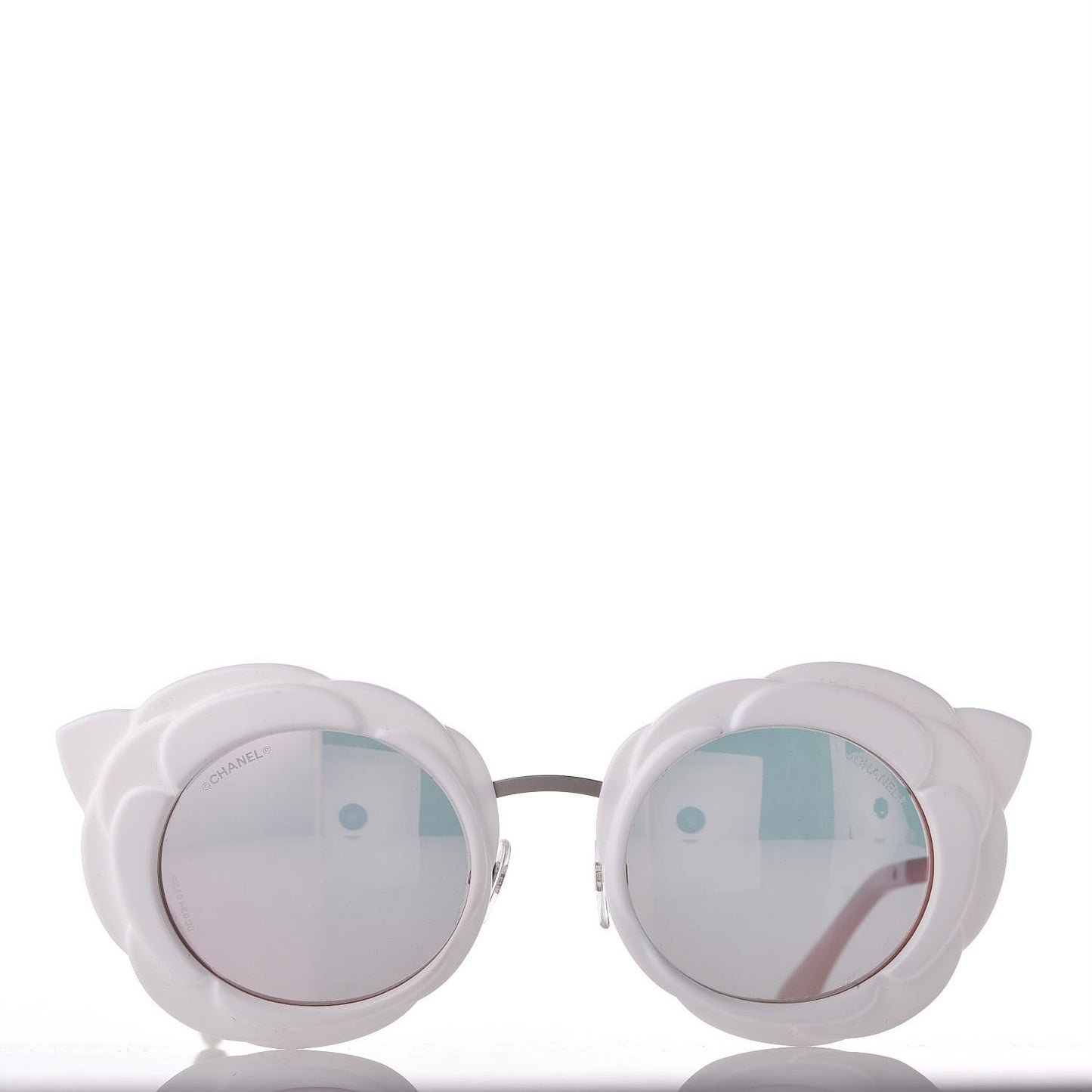 Round Camellia Sunglasses 71198 White