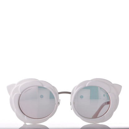 Chanel Round Camellia Sunglasses 71198 White 3 of 10