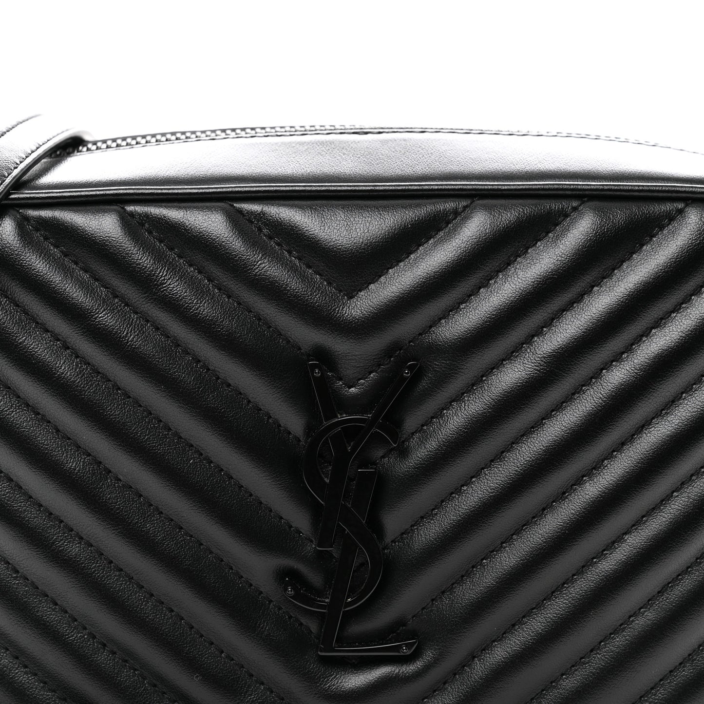 Calfskin Matelasse Monogram Monochrome Lou Camera Bag Black