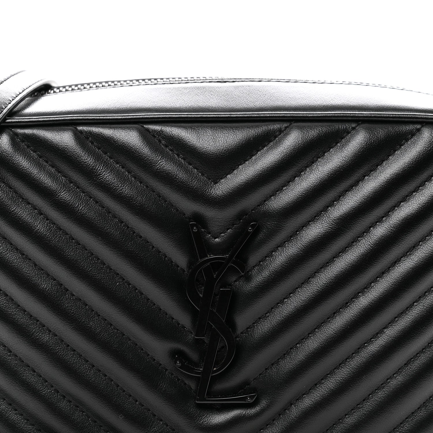 Saint Laurent Calfskin Matelasse Monogram Monochrome Lou Camera Bag Black 5 of 9