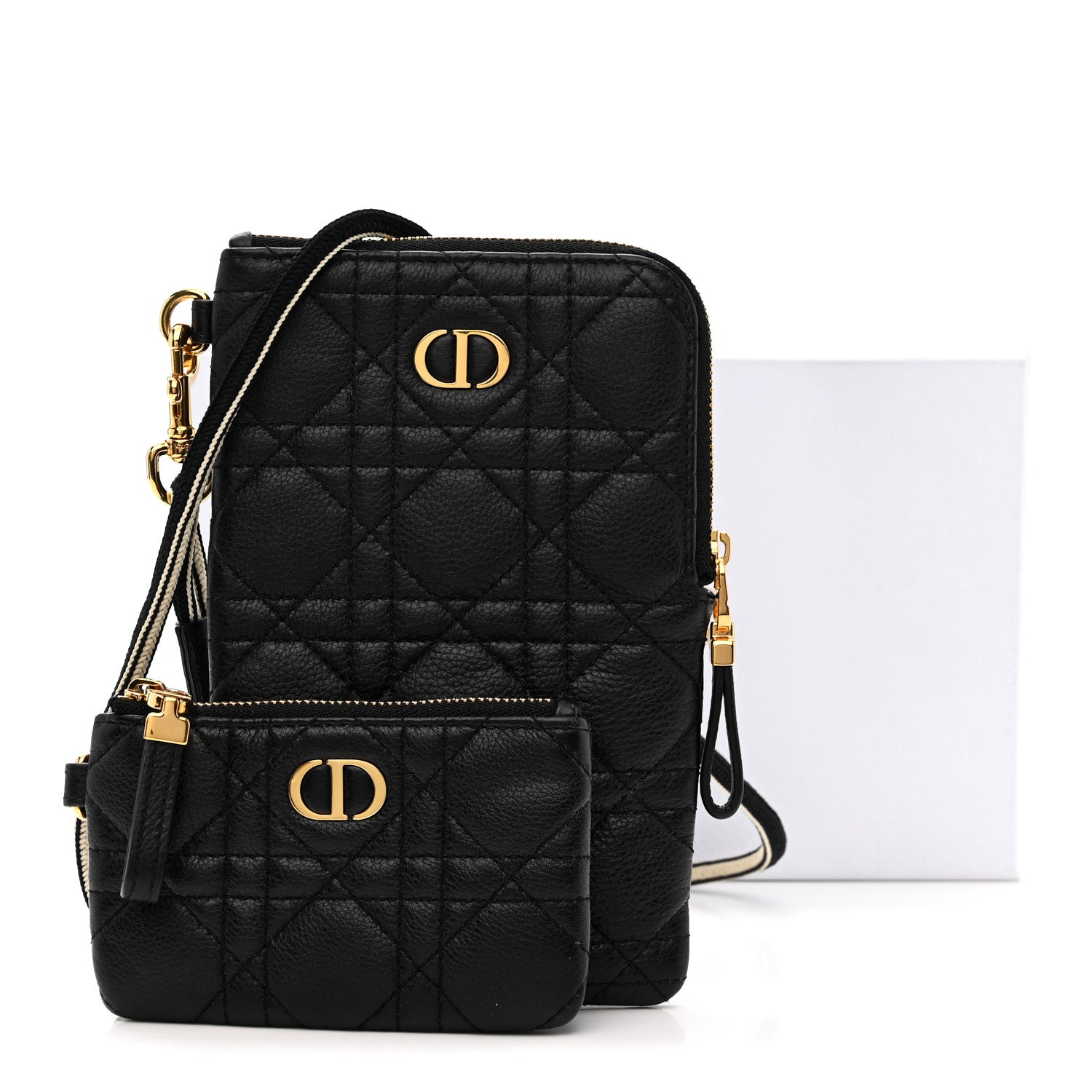 Christian Dior Supple Calfskin Cannage Caro Multifunctional Pouch Black 13 of 13