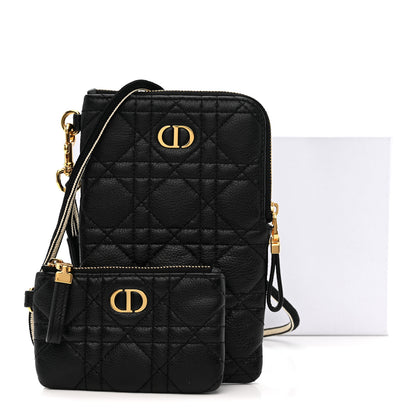 Christian Dior Supple Calfskin Cannage Caro Multifunctional Pouch Black 13 of 13