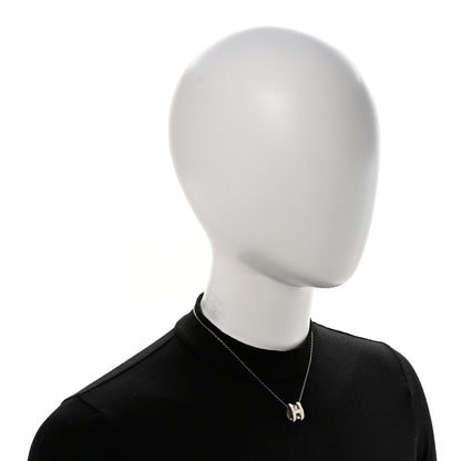 Hermes Lacquered Palladium Pop H Pendant Necklace White 2 of 7