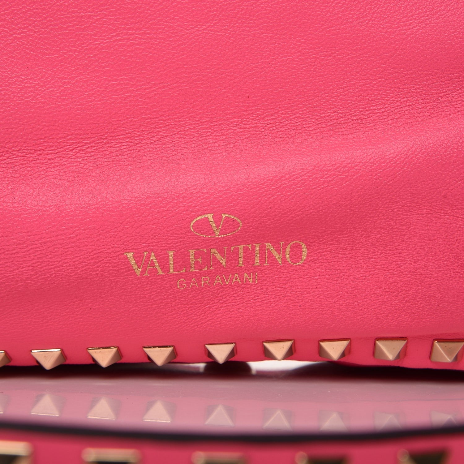 Valentino Garavani Vitello Medium Rockstud Tote Fuxia Fluo 9 of 9