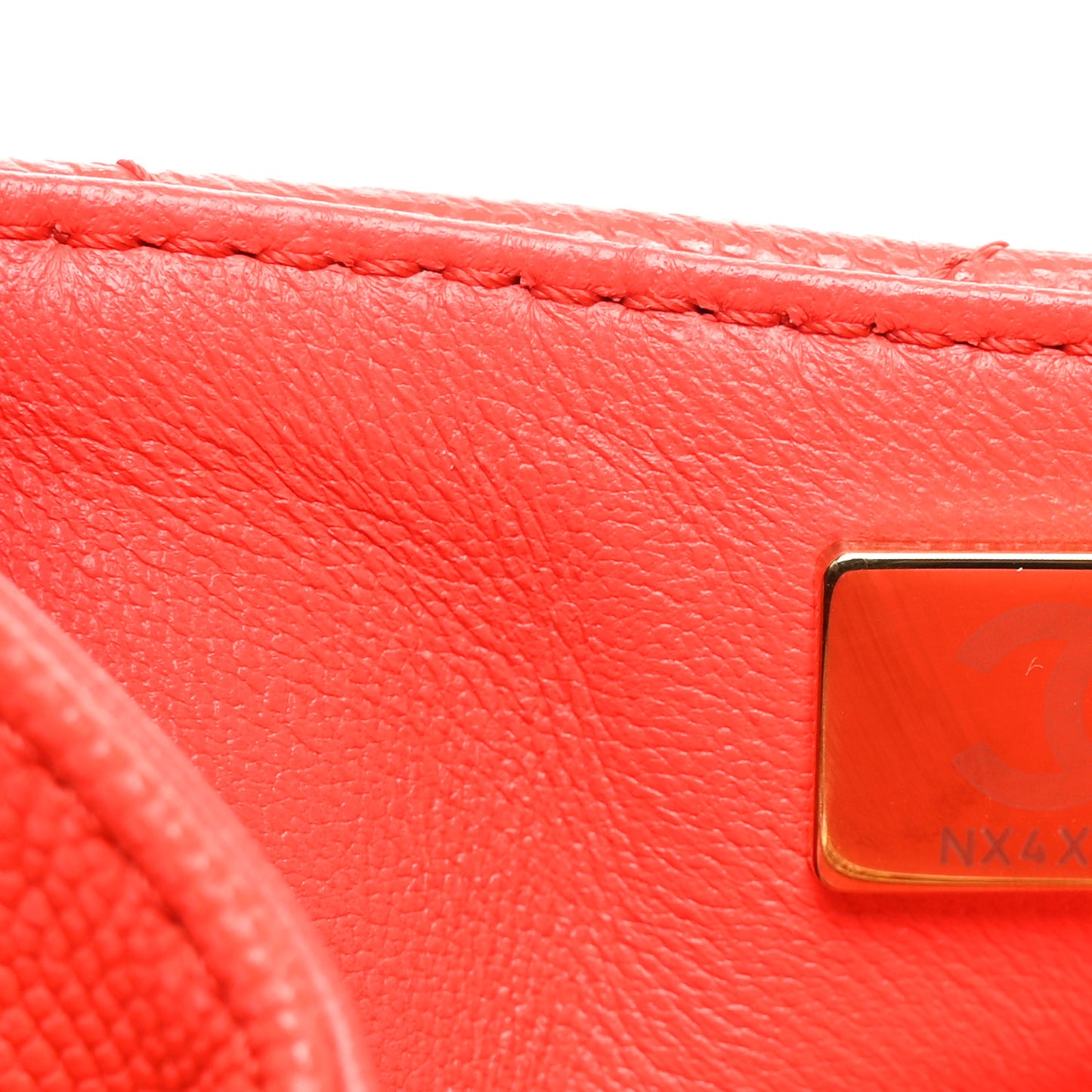 Caviar Quilted 31 Rue Cambon Mini Top Handle Flap Orange