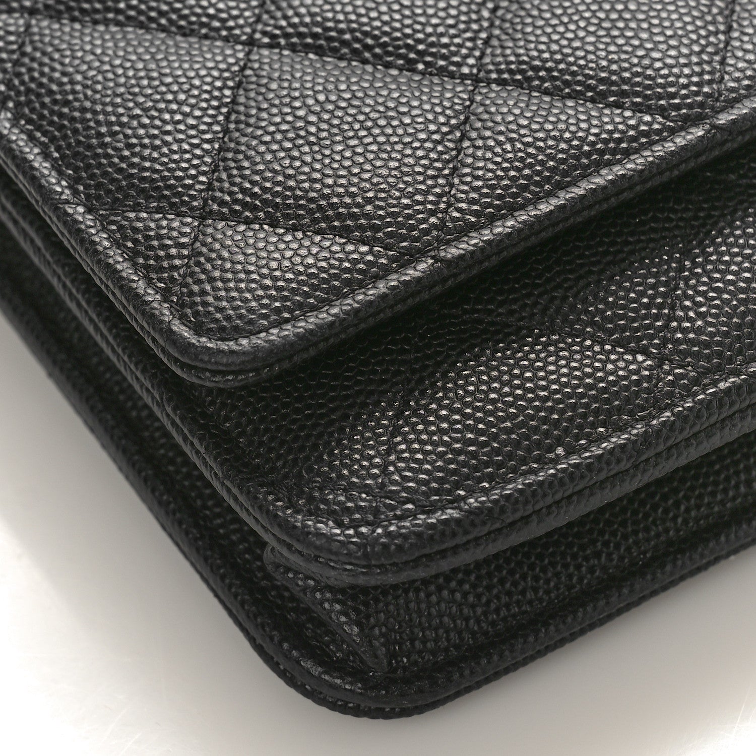 Chanel Shiny Caviar Quilted Enamel CC Wallet On Chain WOC Black 8 of 9