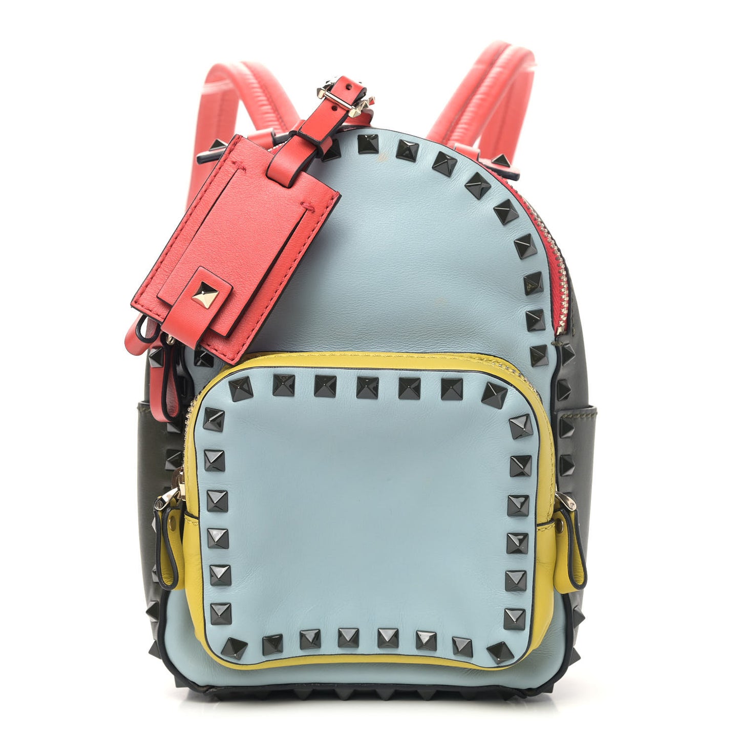 Calfskin Colorblock Mini Rockstud Backpack Multicolor