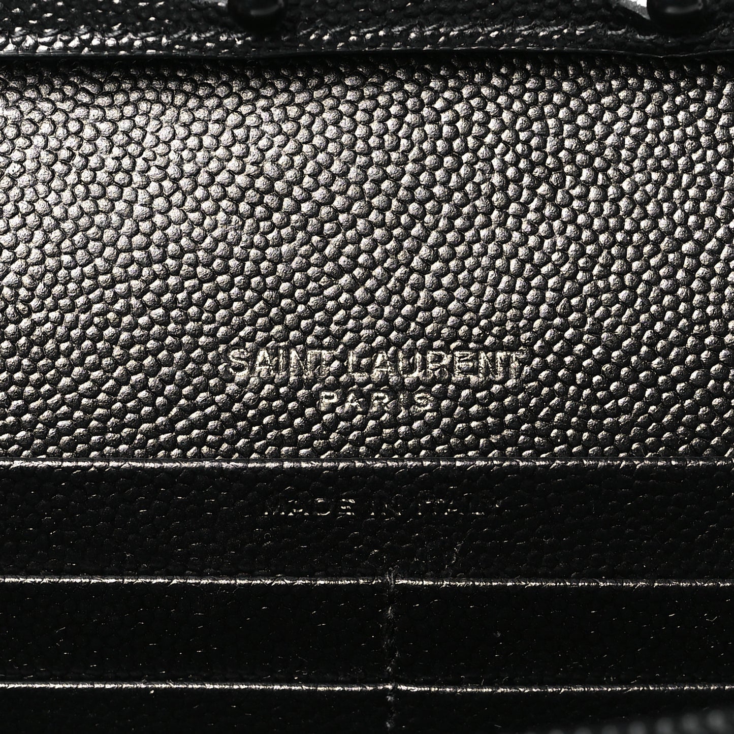 Grain De Poudre Matelasse Chevron Monogram Monochrome Chain Wallet Black