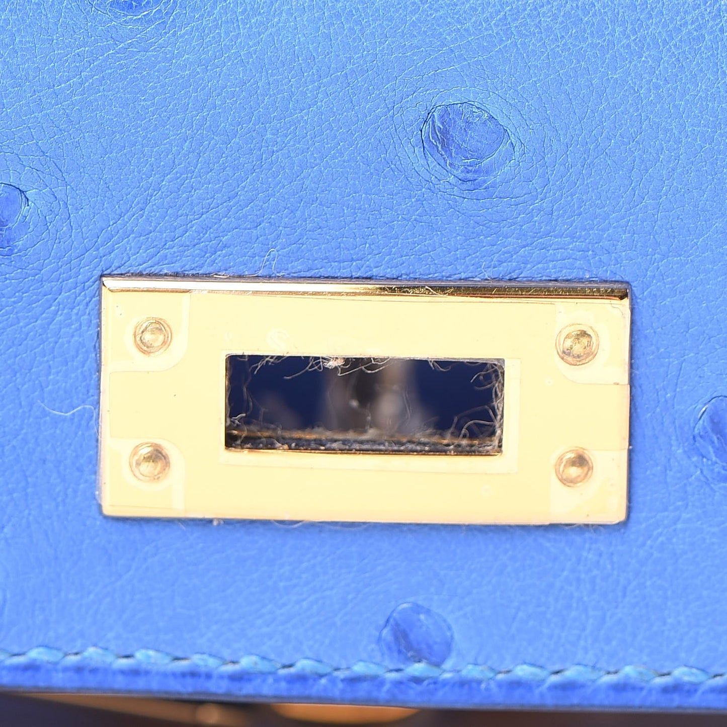 Ostrich Mini Kelly Sellier 20 Blueet
