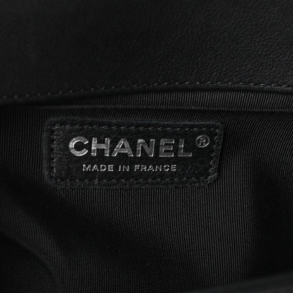 Chanel Calfskin Chevron Quilted Medium Boy Flap Black 6 of 10