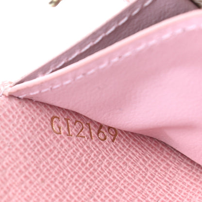 Louis Vuitton Damier Azur Clemence Wallet Rose Ballerine 7 of 11