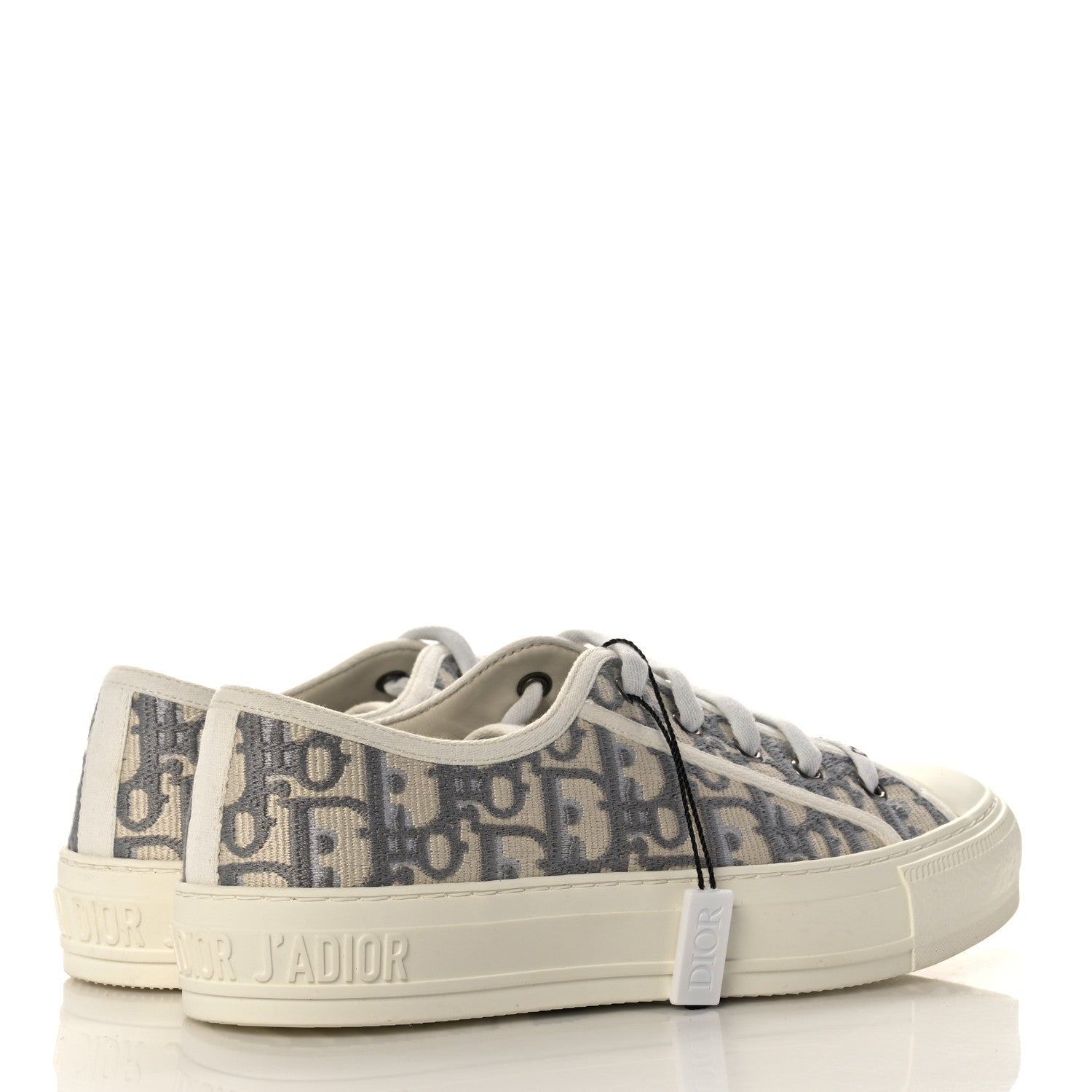Christian Dior Canvas Oblique Walk'N'Dior Low Top Sneakers 37 Grey Stone 4 of 7