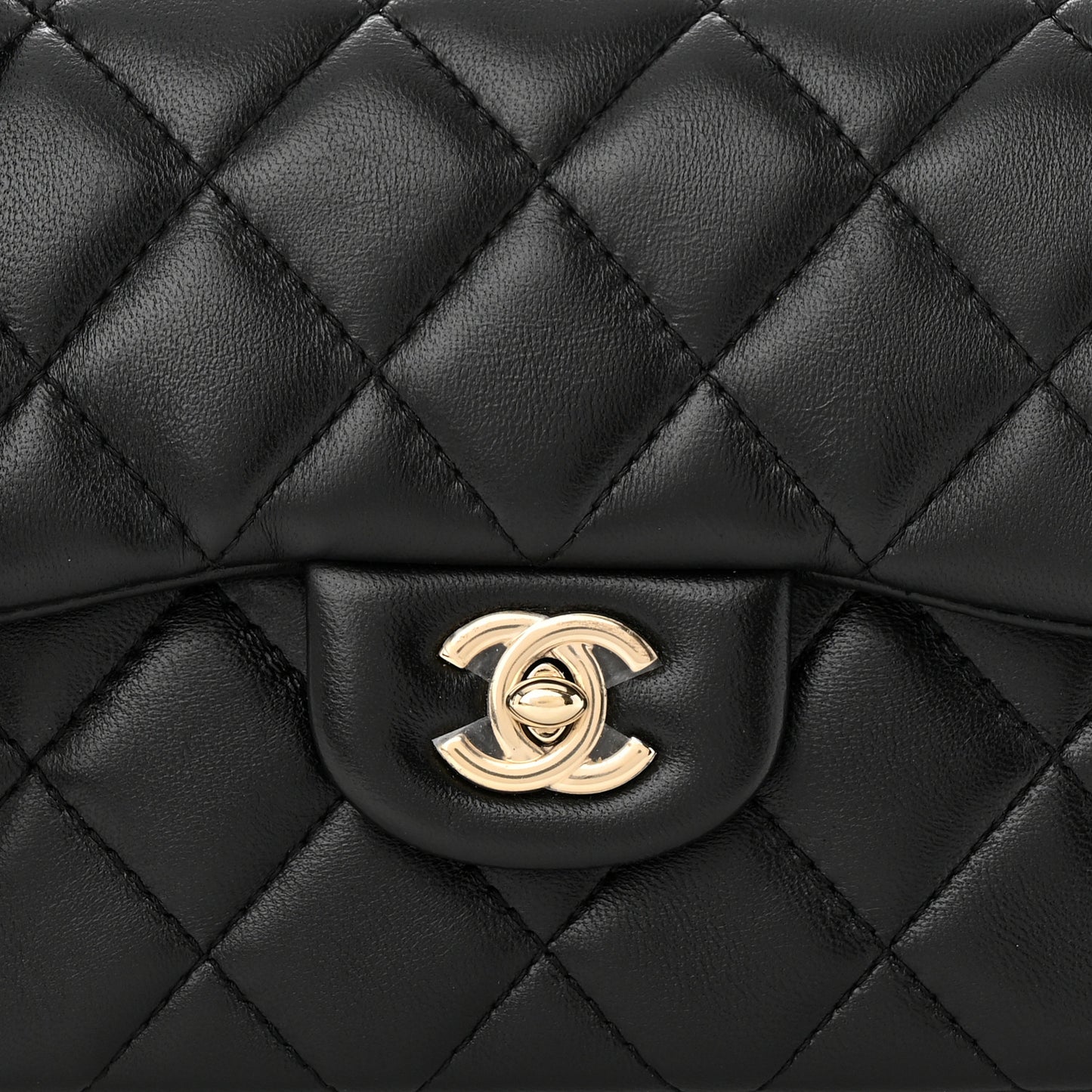 Lambskin Quilted Small My Precious Flap Black