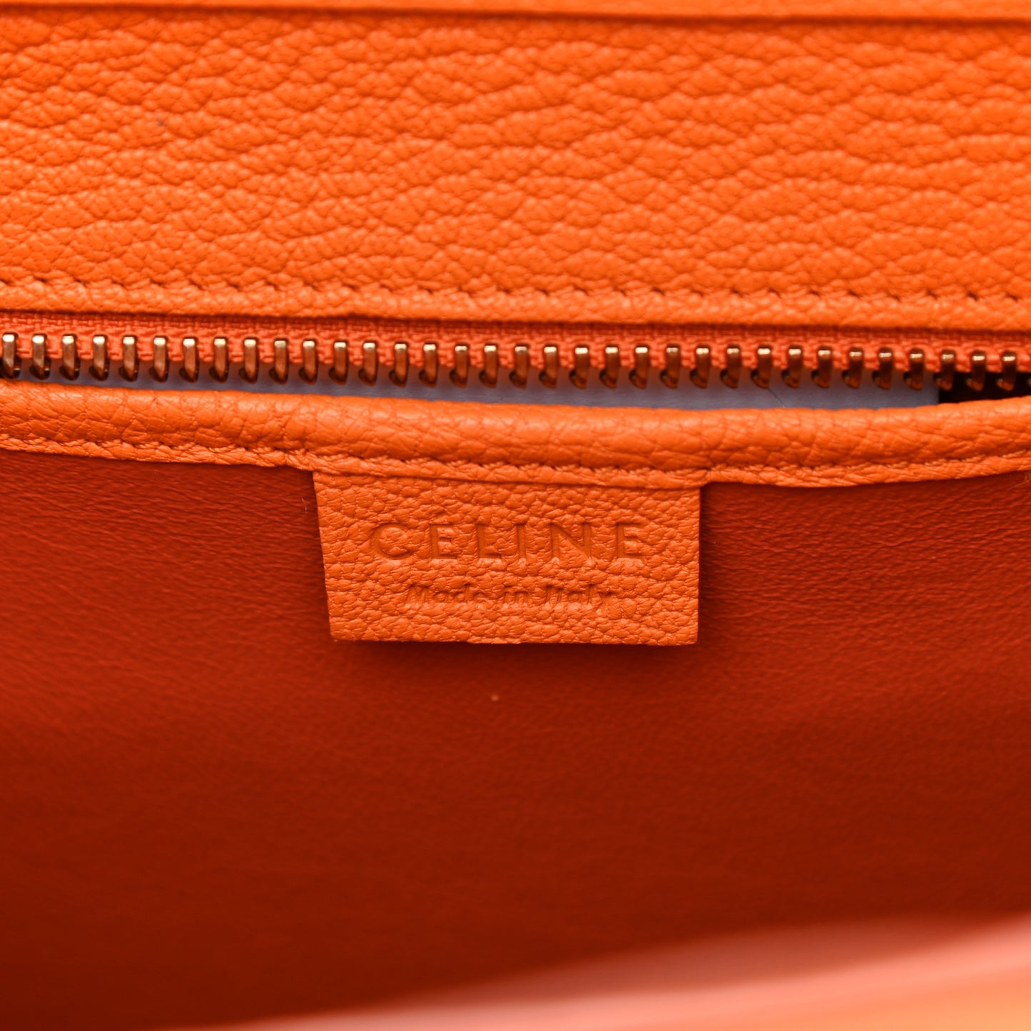 Drummed Calfskin Nano Luggage Bright Orange