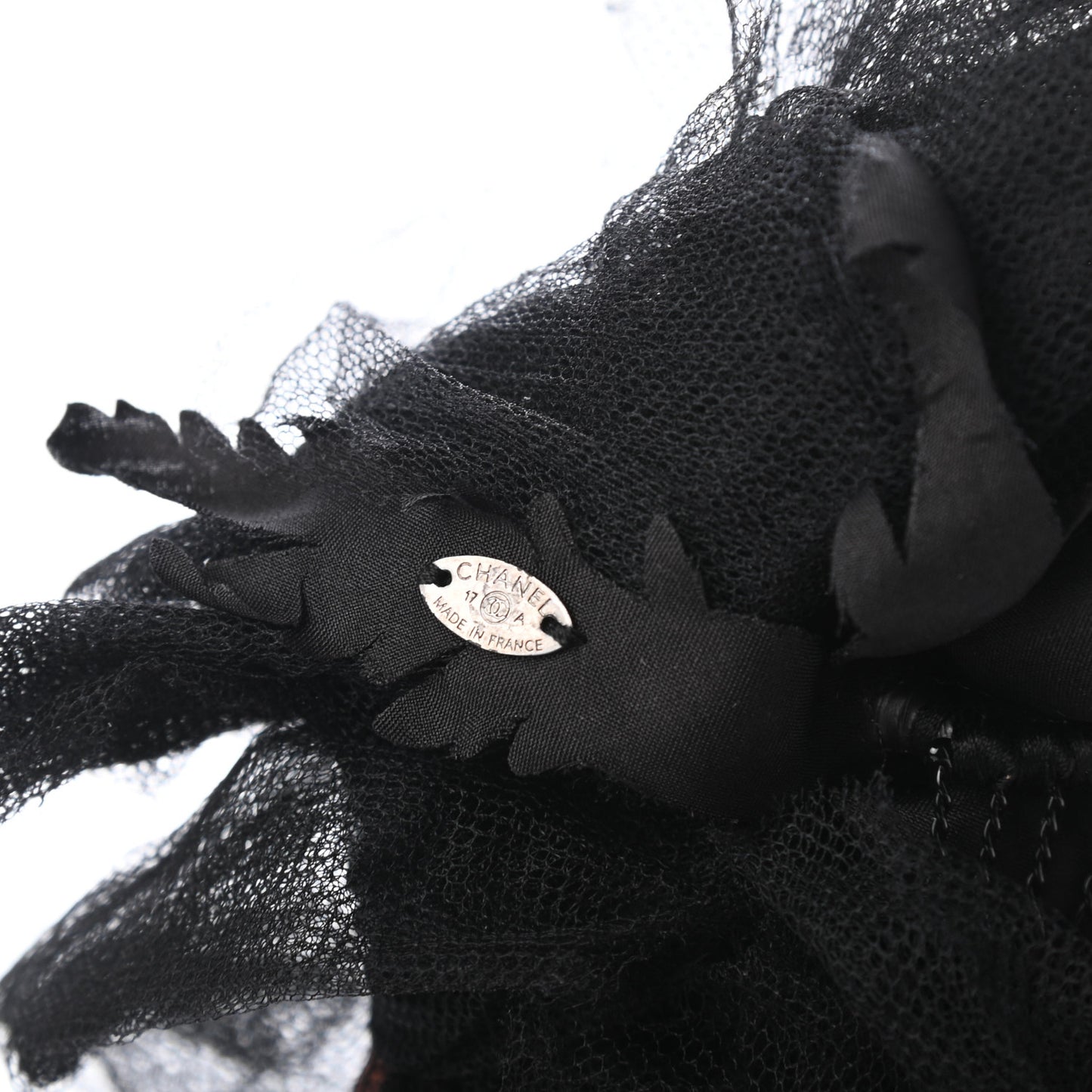 Tulle Camellia Hair Clip Black