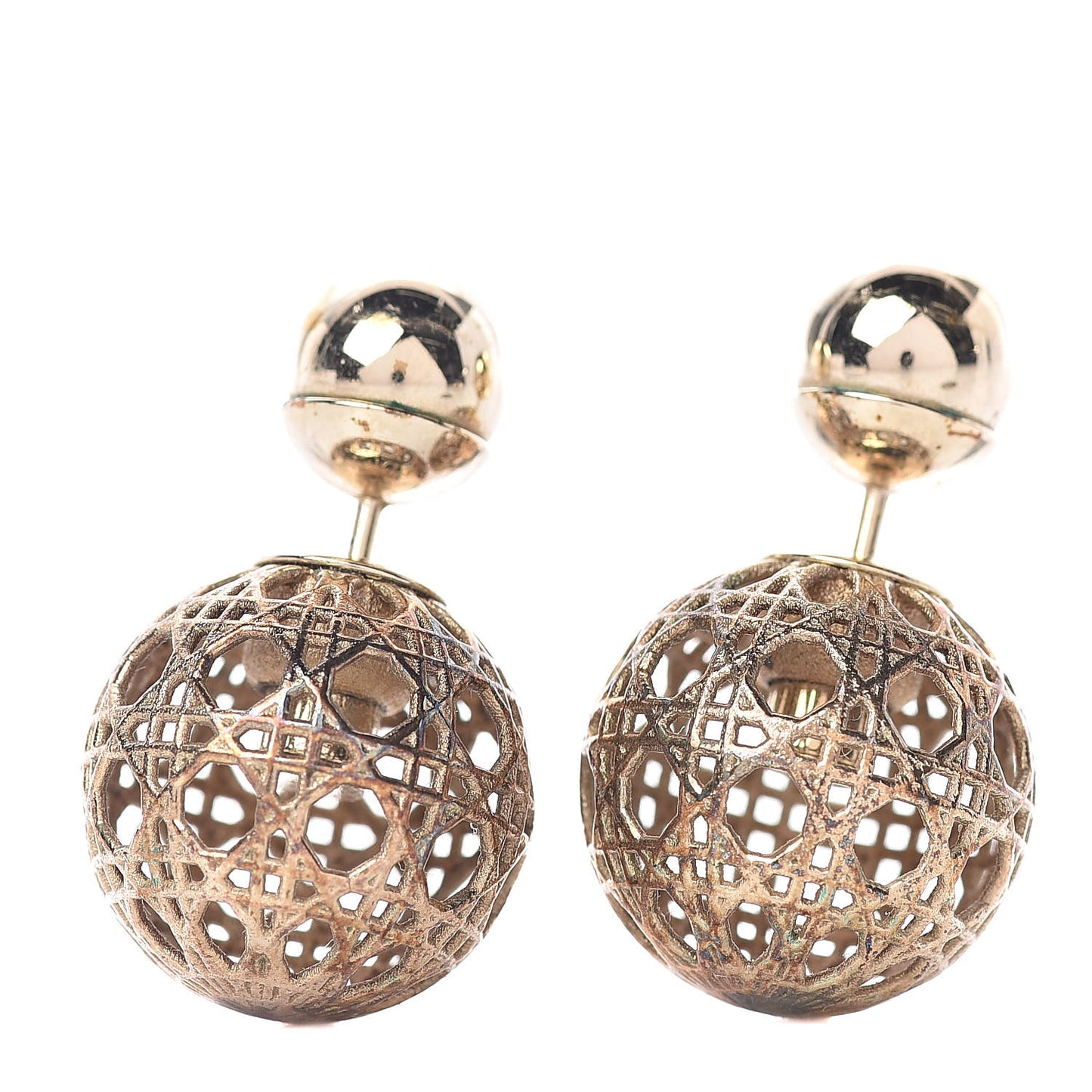 Cannage Mise En Dior Tribal Earrings Gold