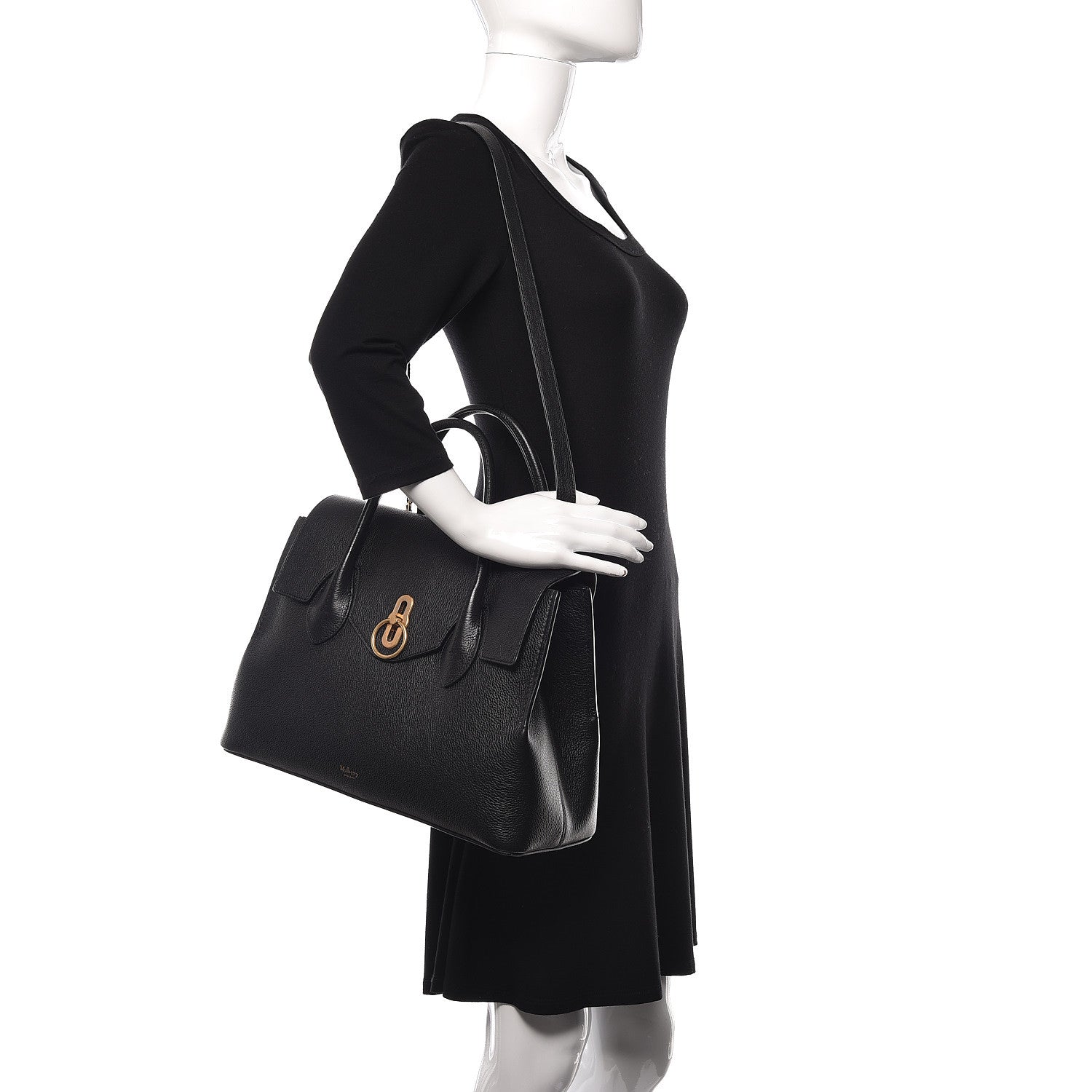 Mulberry Small Classic Grain Calfskin Seaton Black 2 of 14