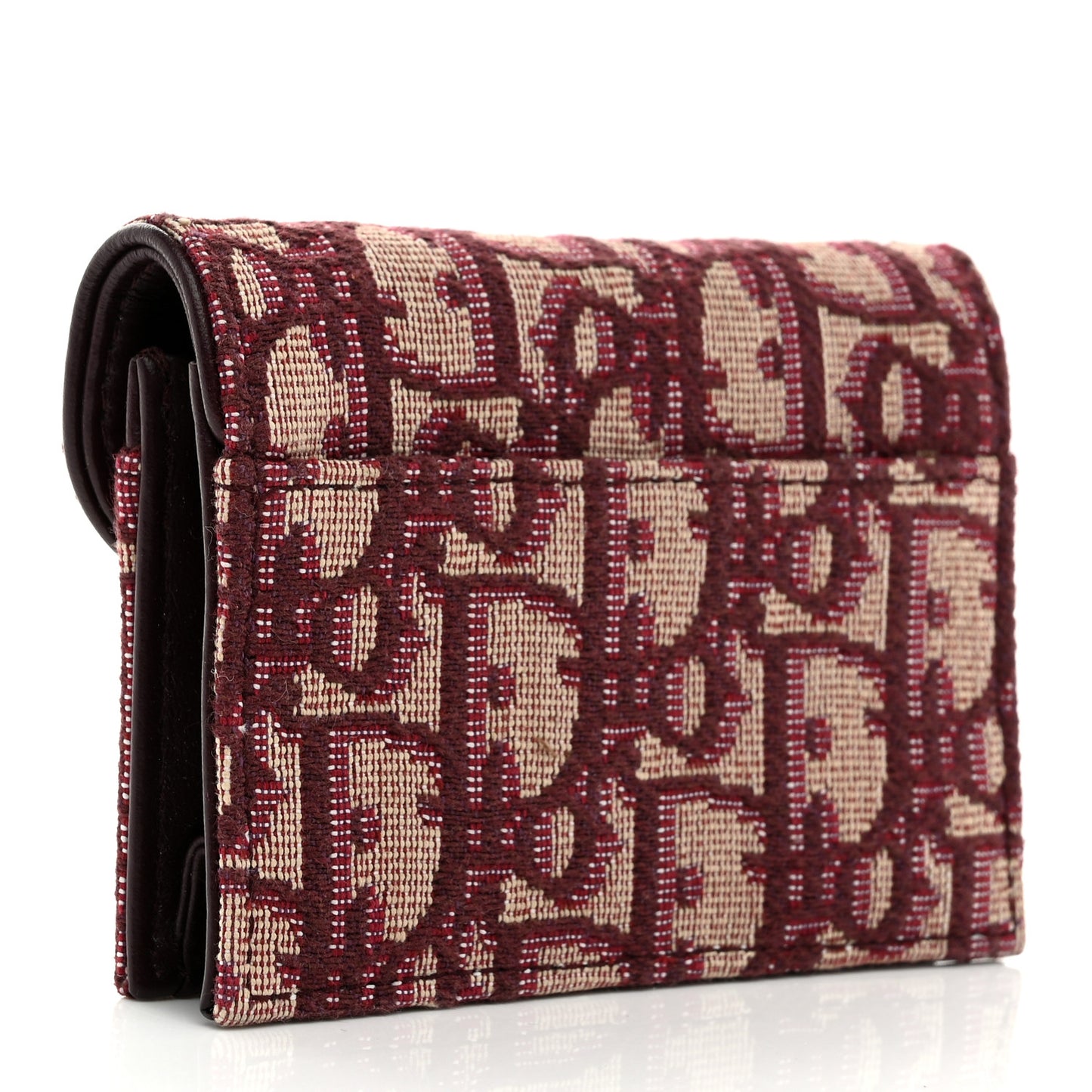 Oblique Saddle Card Holder Bordeaux