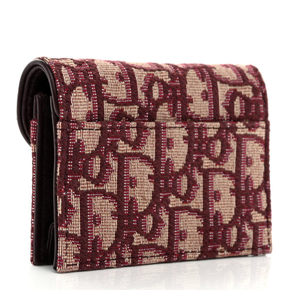 Christian Dior Oblique Saddle Card Holder Bordeaux 3 of 8