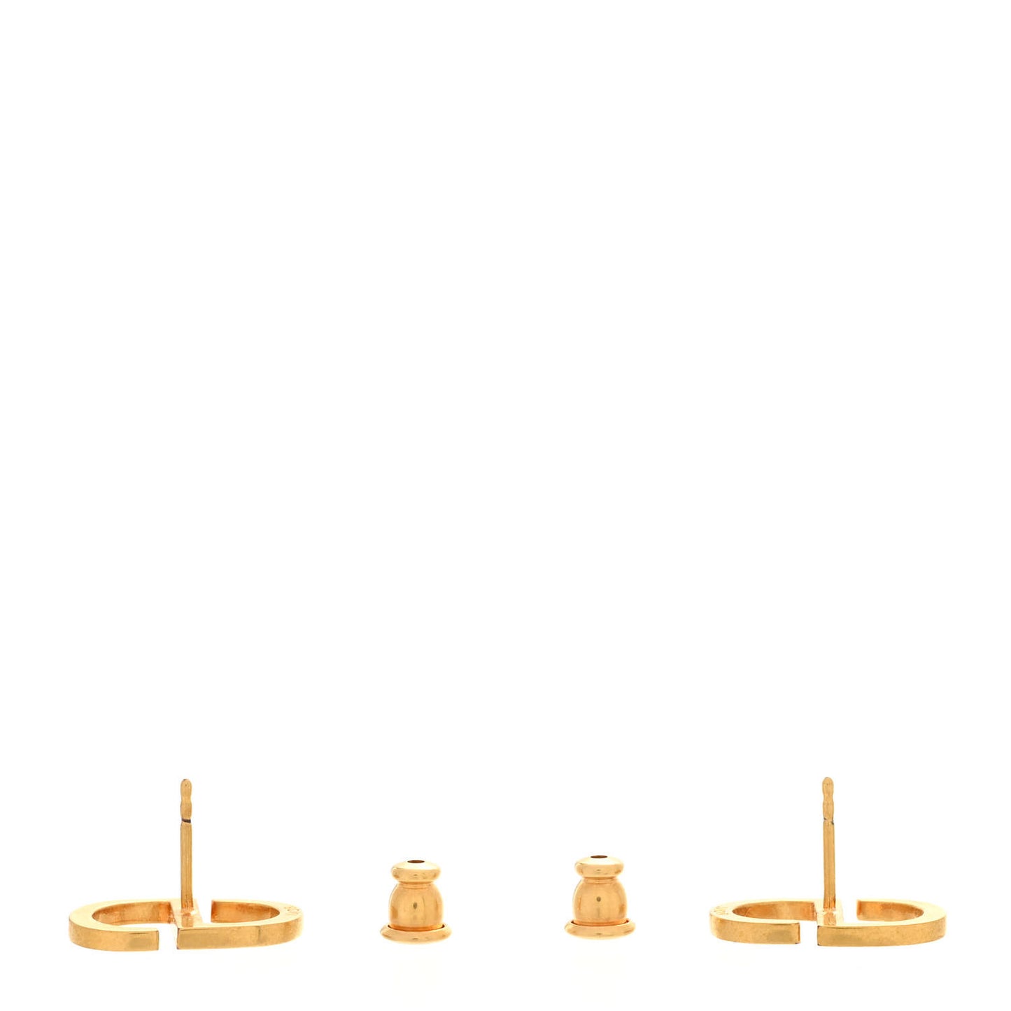 Metal Petit CD Stud Earrings Gold