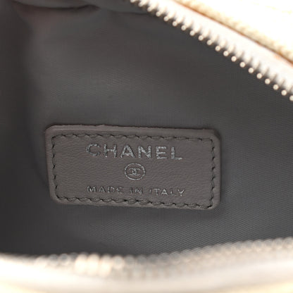Chanel Coated Canvas Paris Biarritz Makeup Pouch Silver 6 of 11