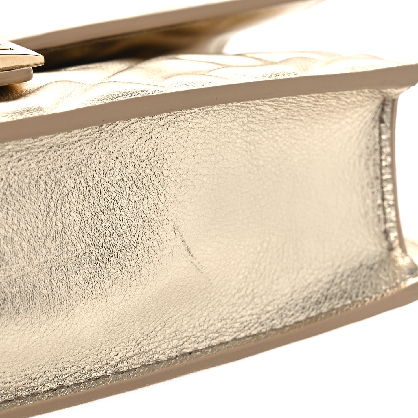 Metallic Nappa Matisse FF Embossed Wallet On Chain Platino