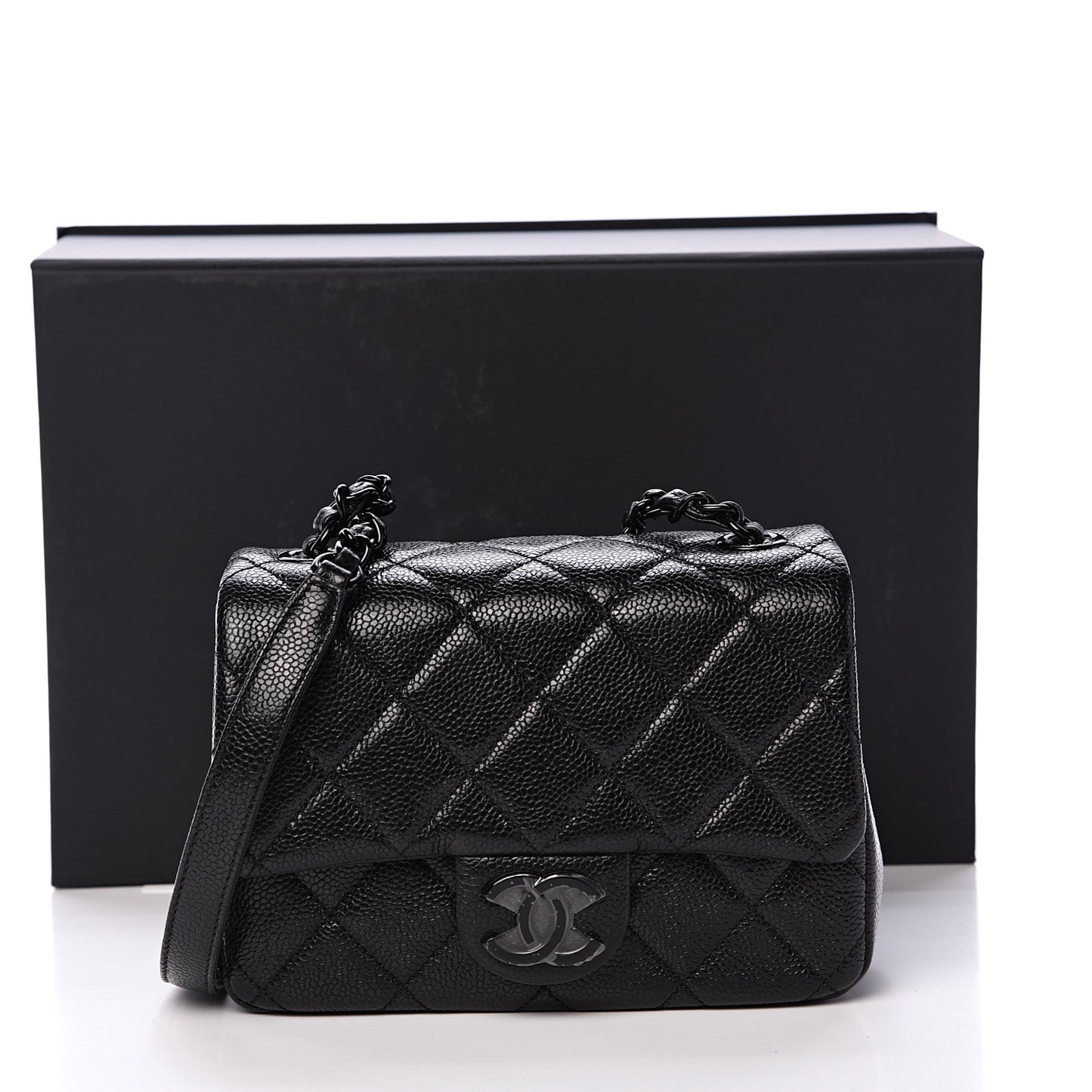 Caviar Quilted Incognito Mini Square Flap Black