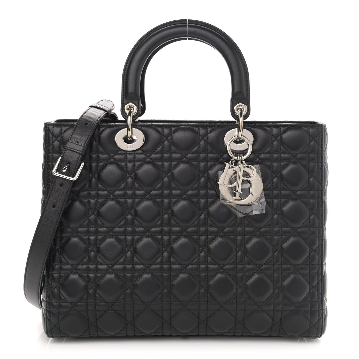 Lambskin Cannage Large Lady Dior Black