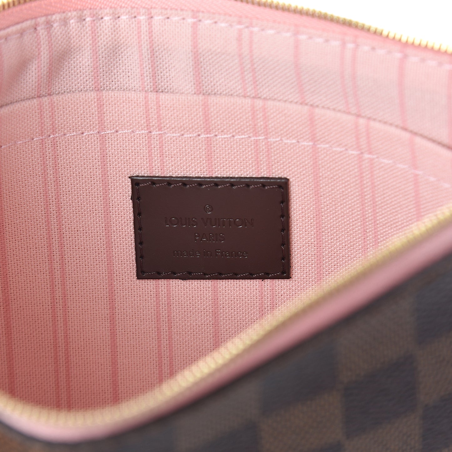 Damier Ebene Neverfull MM GM Pochette Rose Ballerine